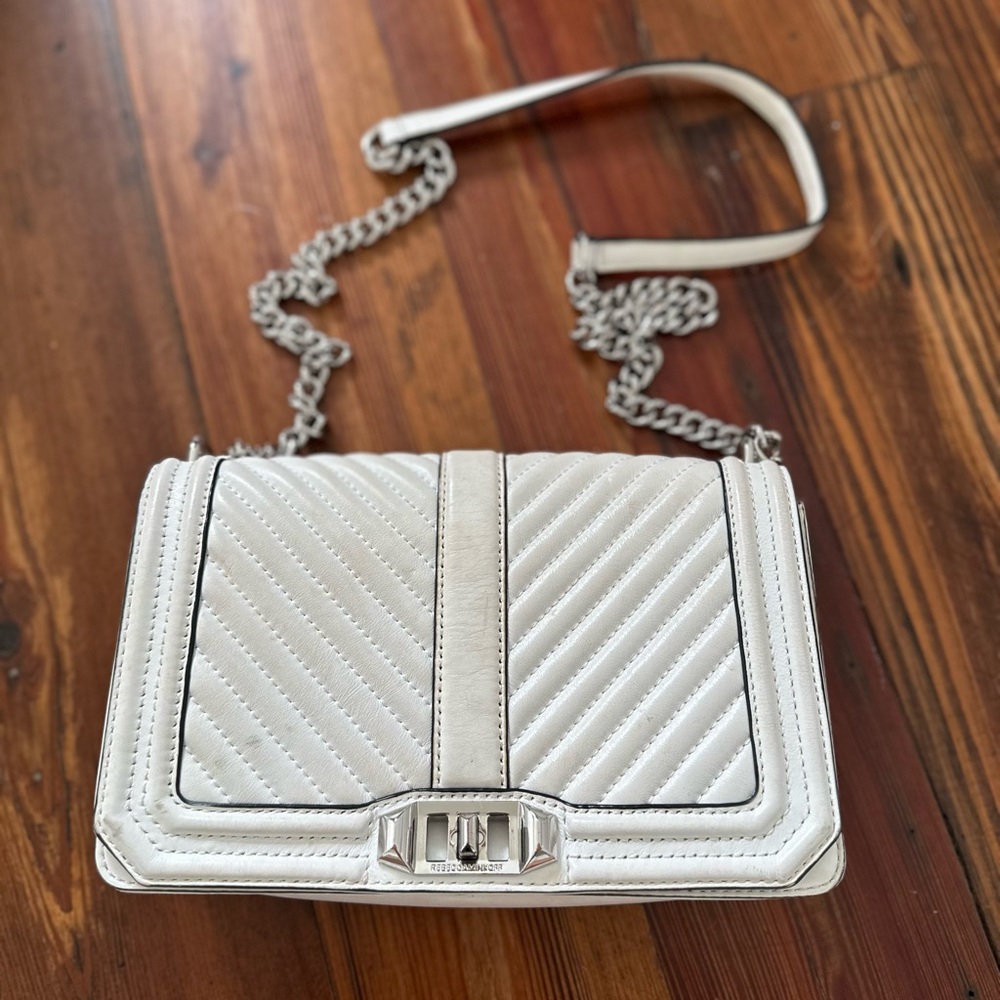Rebecca Minkoff Love Quilted Crossbody Bag in White